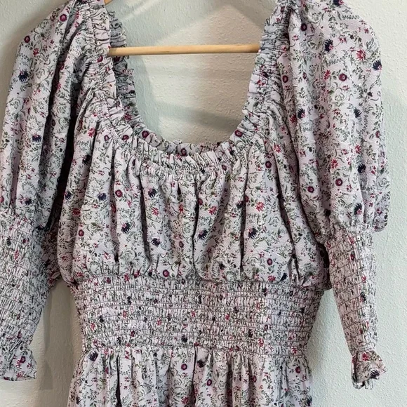 Tuckernuck Hyacinth House Smocked Ruched Cali Floral Midi Dress in Lavender M - Picture 14 of 16